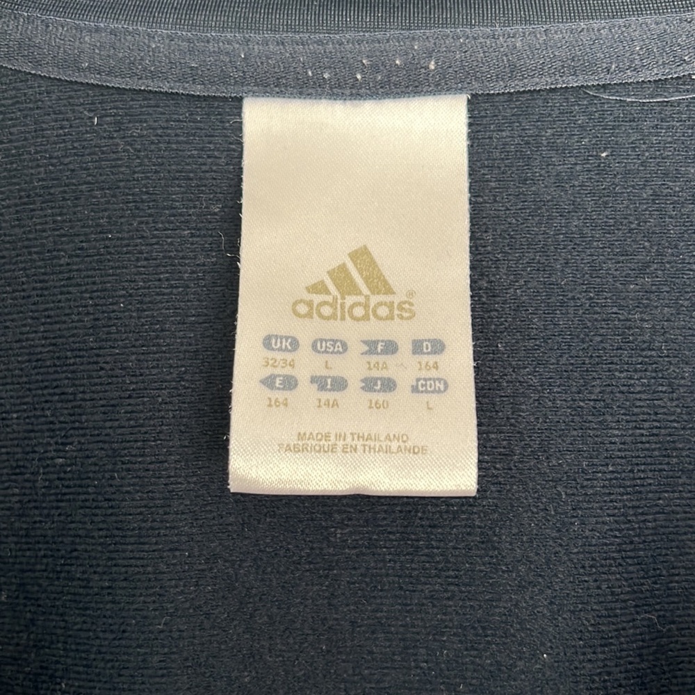 Adidas Black 3-Stripe Full Zip Track Jacket Unisex М - Picture 7 of 10